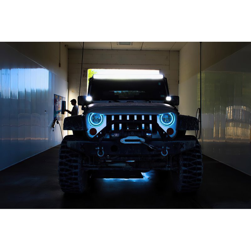 Oracle | 7 in. High Powered LED Headlights, Black Bezel, Dynamic ColorSHIFT - Wrangler (JK) 2007-2018