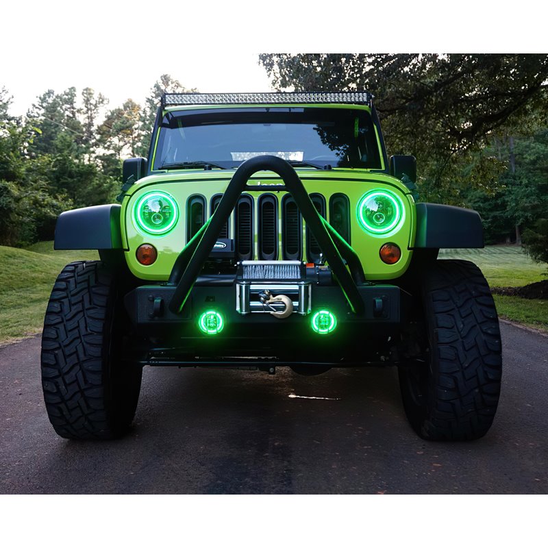 Oracle | 7 in. High Powered LED Headlights, Black Bezel, ColorSHIFT 2.0 - Wrangler (JK) 2007-2018