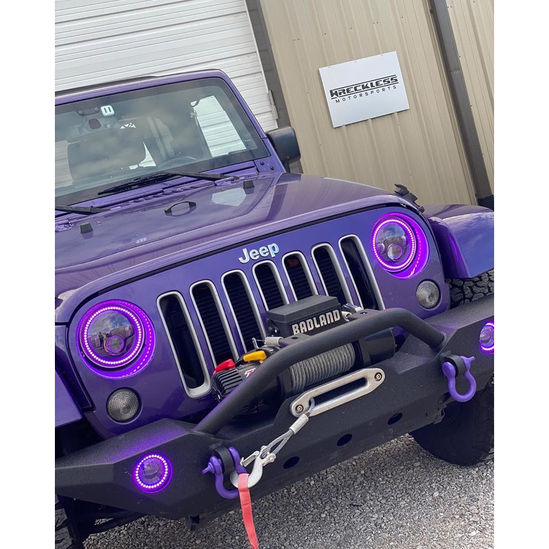 Oracle | 7 in. High Powered LED Headlights, Black Bezel, ColorSHIFT 2.0 - Wrangler (JK) 2007-2018