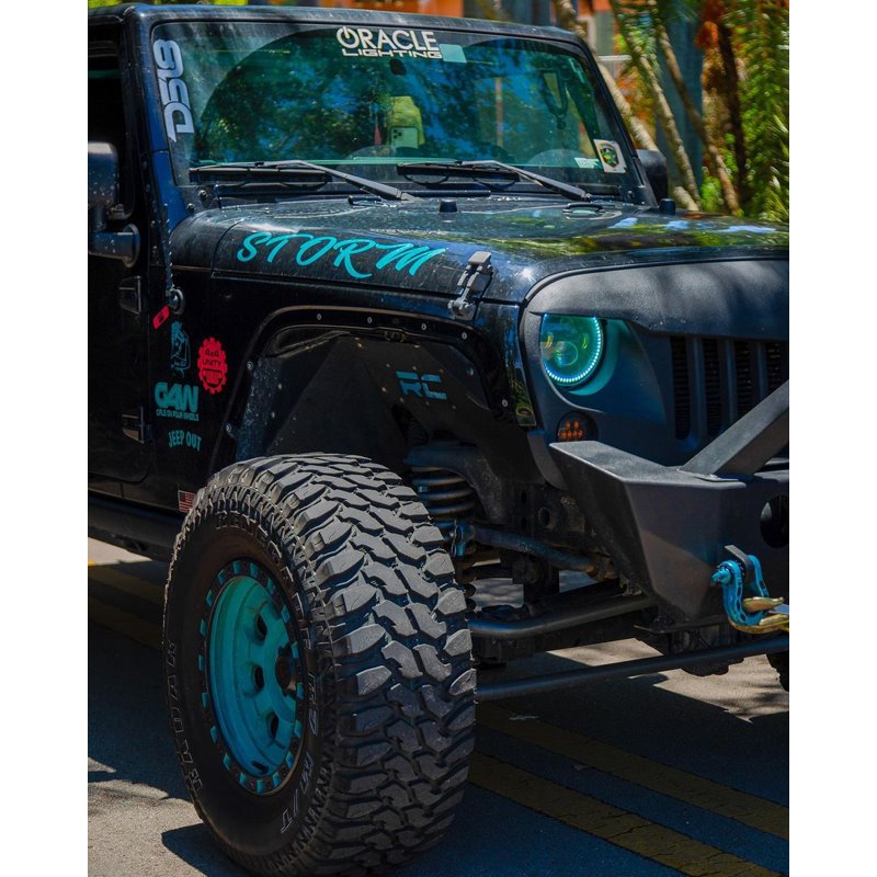 Oracle | 7 in. High Powered LED Headlights, Black Bezel, ColorSHIFT 2.0 - Wrangler (JK) 2007-2018