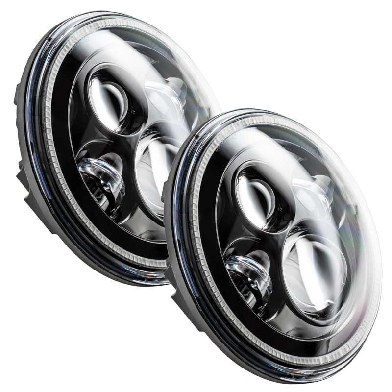 Oracle | 7 in. High Powered LED Headlights, Black Bezel, ColorSHIFT - No Controller - Wrangler (JK) 2007-2018
