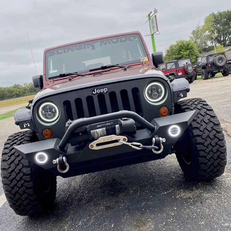 Oracle | 7 in. High Powered LED Headlights, Black Bezel, ColorSHIFT - No Controller - Wrangler (JK) 2007-2018