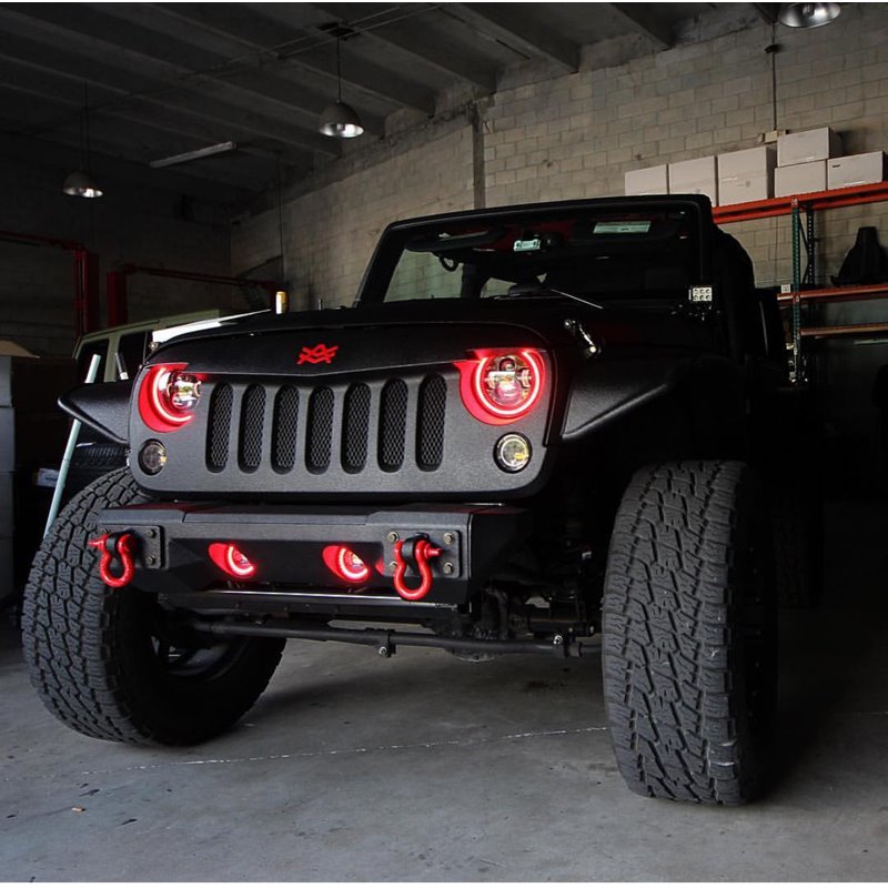 Oracle | 7 in. High Powered LED Headlights, Black Bezel, ColorSHIFT - BC1 - Wrangler (JK) 2007-2018