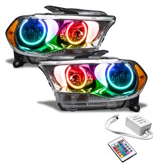 Oracle | SMD Pre-Assembled Headlights, Halogen, Chrome Bezel, ColorSHIFT - Simple - Durango 2011-2013