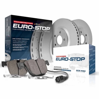 PowerStop | EuroStop Premium Disc Brake Pad & Rotor Kit - Front - Audi / Volkswagen 2006-2018 PowerStop Brake Kits