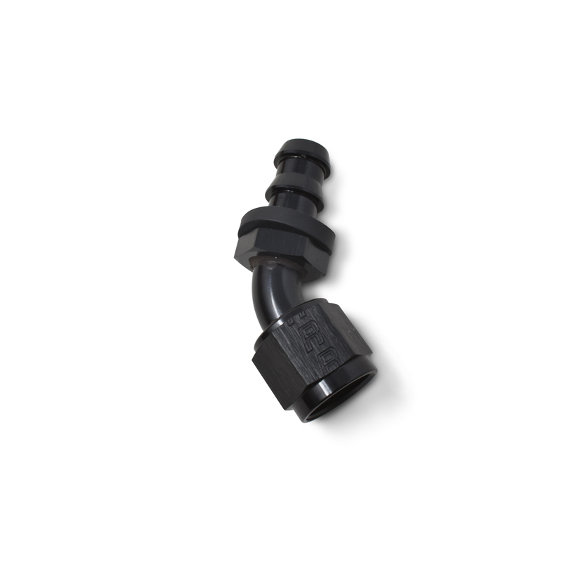 Russell | 8AN Twist-Lok 45 Degree Hose Ends With Black Finish