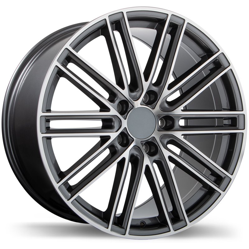 Replika | R206 ET50 - Gloss Gunmetal with Machined Face Replika Custom Wheels