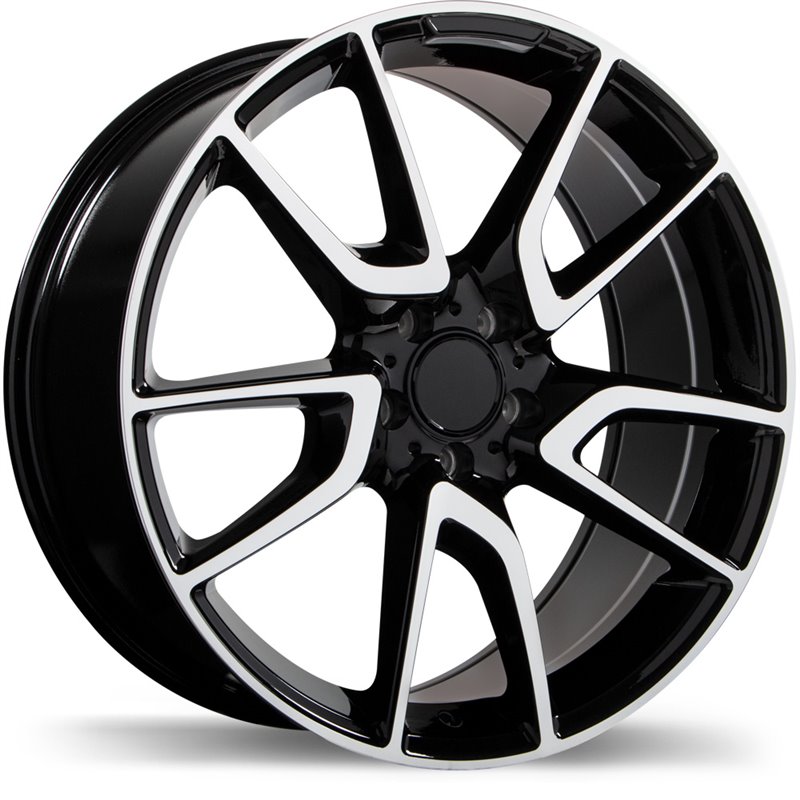 Replika | R207 ET40 - Gloss Black with Machined Face Replika Custom Wheels