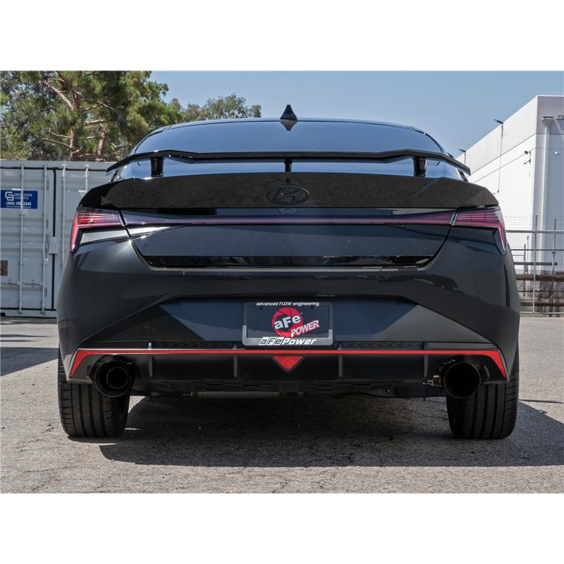 aFe Power | Takeda 3 IN 304 Stainless Steel Axle-Back Exhaust w/Black Tips - Elantra N 2.0T 2022-2023 aFe POWER Axle-Back Exh...