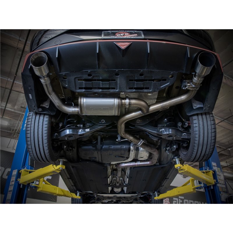 aFe Power | Takeda 3 IN 304 Stainless Steel Axle-Back Exhaust w/Black Tips - Elantra N 2.0T 2022-2023 aFe POWER Axle-Back Exh...