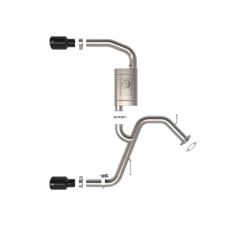 aFe Power | Takeda 3 IN 304 Stainless Steel Axle-Back Exhaust w/Black Tips - Elantra N 2.0T 2022-2023 aFe POWER Axle-Back Exh...