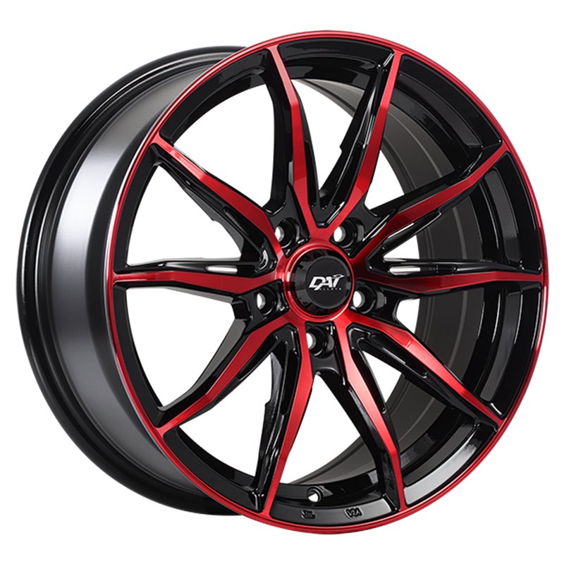 DAI Wheels | FRANTIC ET38 - Gloss Black - Machined Face - Red Face DAI Custom Wheels