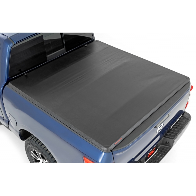 Rough Country | Soft Tri-Fold Tonneau Bed Cover - Titan 5.6L 2017-2021 Rough Country Tonneau Covers