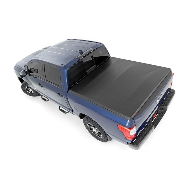 Rough Country | Soft Tri-Fold Tonneau Bed Cover - Titan 5.6L 2017-2021 Rough Country Tonneau Covers