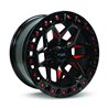 RTX | Zion ET-15 - Black Milled Red RTX Custom Wheels