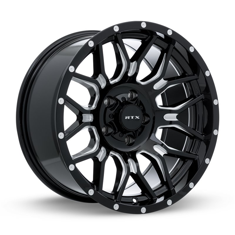 RTX | Claw ET-18 - Gloss Black Milled with Rivets RTX Custom Wheels