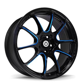 KONIG | ILLUSION ET45 - BLACK/BALL CUT BLUE Konig Custom Wheels