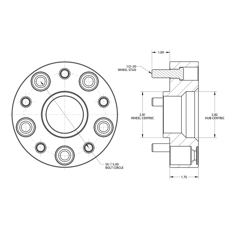 SPIDERTRAX | Wheel Spacer 1.75in - JEEP Wrangler / Commander / Grand Cherokee Spidertrax Spacer de roues