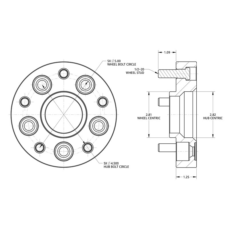 SPIDERTRAX | Wheel Adapter 1.25in 5x114.3 to 5x127 - JEEP TJ / LJ / YJ / XJ / ZJ / KJ Spidertrax Spacer de roues