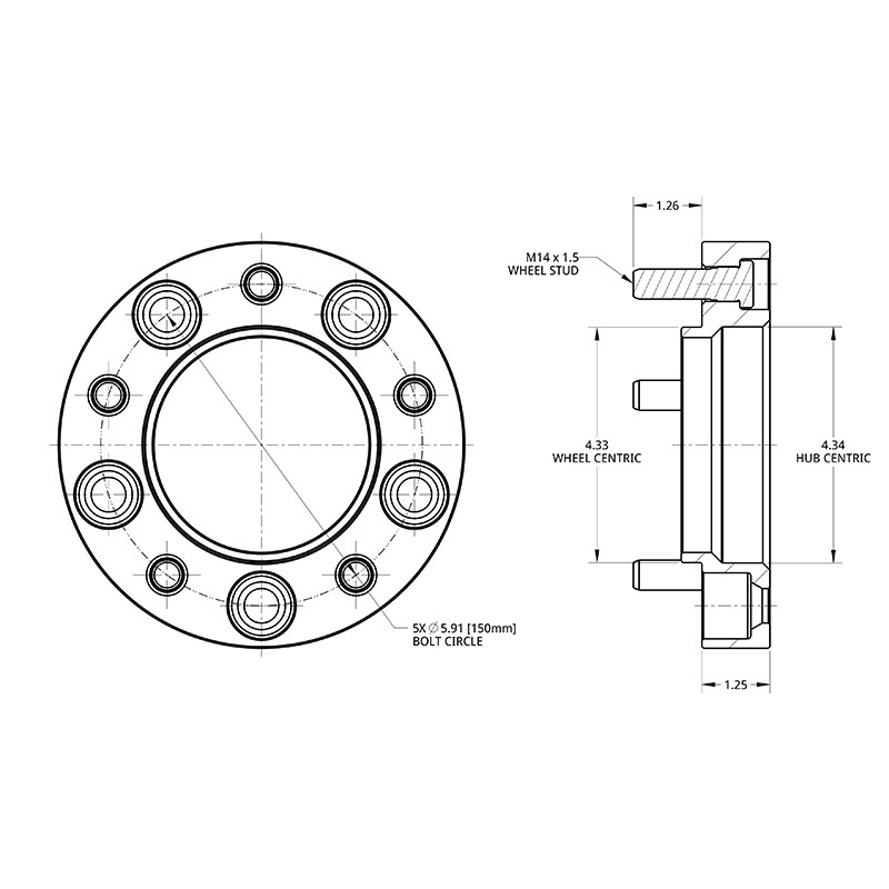 SPIDERTRAX | Wheel Spacer 1.25in - Toyota Tundra / Sequoia 2007-2022 Spidertrax Wheel Spacers