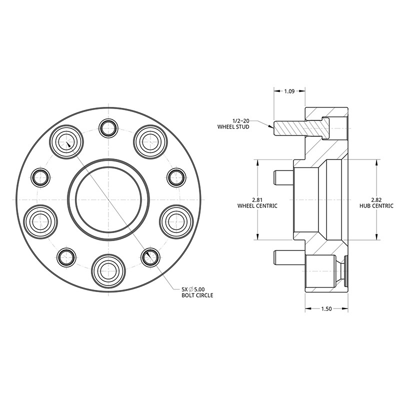SPIDERTRAX | Wheel Spacer 1.5in BLACK - JEEP Wrangler / Commander / Grand Cherokee Spidertrax Wheel Spacers