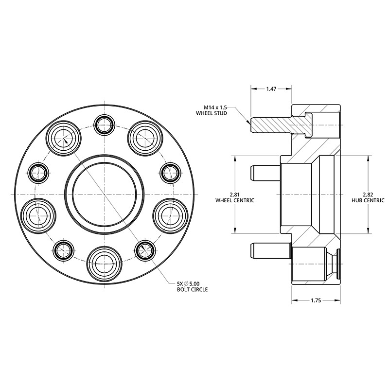 SPIDERTRAX | Wheel Spacer 1.75in - JEEP Wrangler JL / Gladiator JT 2018-2022 Spidertrax Wheel Spacers