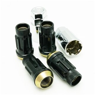 Muteki | Lug Nuts - SR45 - Open End BLACK ( 4 locks only ) - 12x1.25 Muteki Lug Nuts & Locks