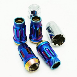 Muteki | Lug Nuts - SR45 - Open End BURNED BLUE ( 4 locks only ) - 12x1.25 Muteki Lug Nuts & Locks