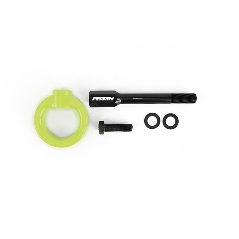 PERRIN | Tow Hook Kit Rear Neon Yellow - WRX / STI Sedan 08-14 & Outback 20-23 PERRIN Performance Tow Hook