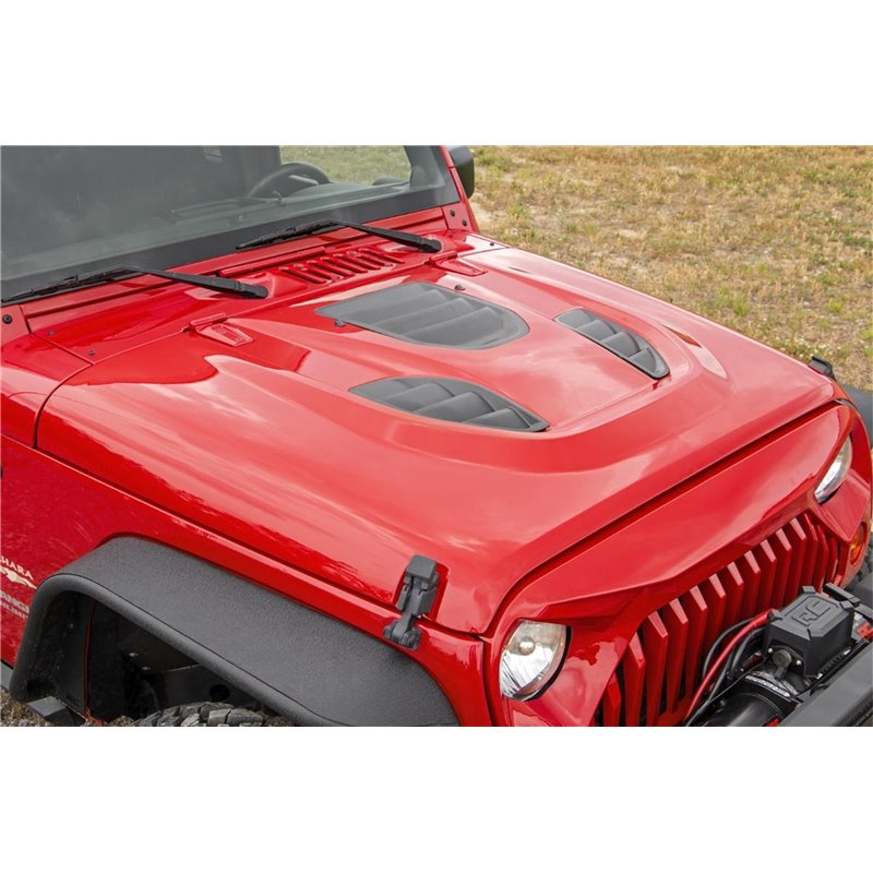 Rough Country | Hood - Wrangler (JK) / Wrangler (JL) 3.6L / 3.8L 2007-2018 Rough Country Hoods & Scoops