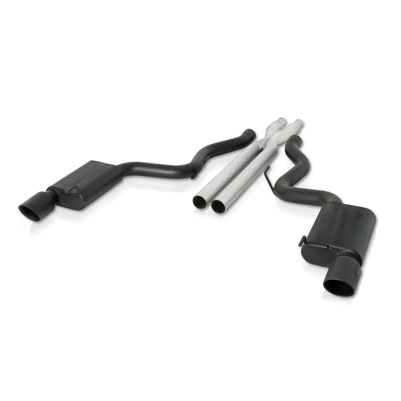 Gibson | Cat-Back Dual Exhaust Black Ceramic - Mustang GT Convertible 2015-2017 Gibson Performance Cat-Back Exhausts