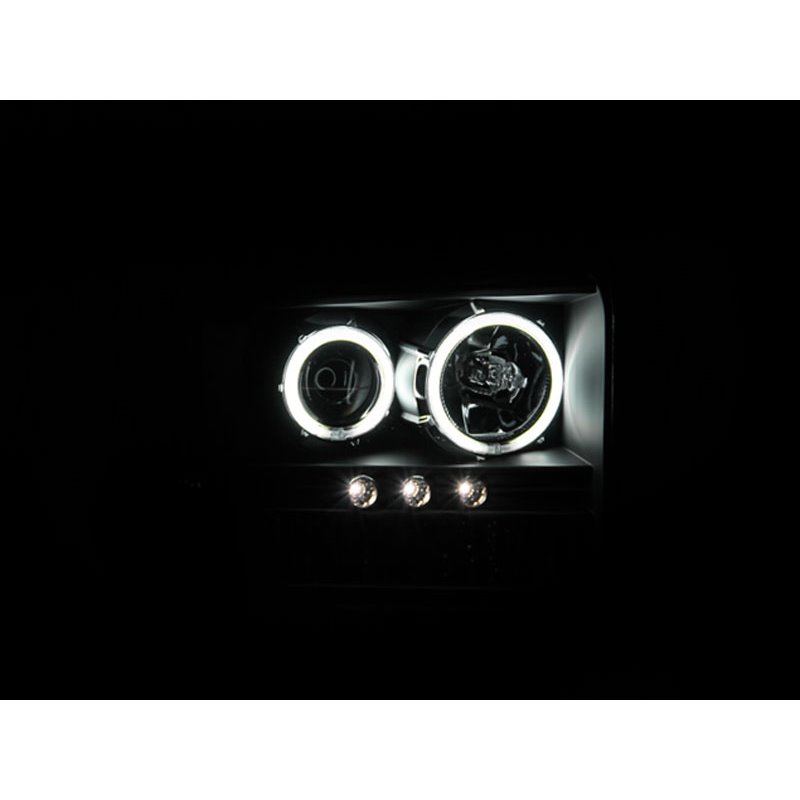 ANZO | Projector Headlight Set w/Halo - F-250 / F-350 / F-450 / F-550 2005-2007 Anzo USA Projector Headlight