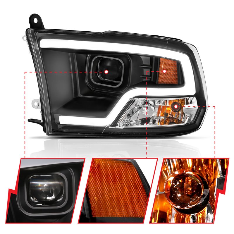 ANZO | Projector Headlight Set w/Halo - Ram 1500 / 2500 / 3500 2009-2018 Anzo USA Projector Headlight