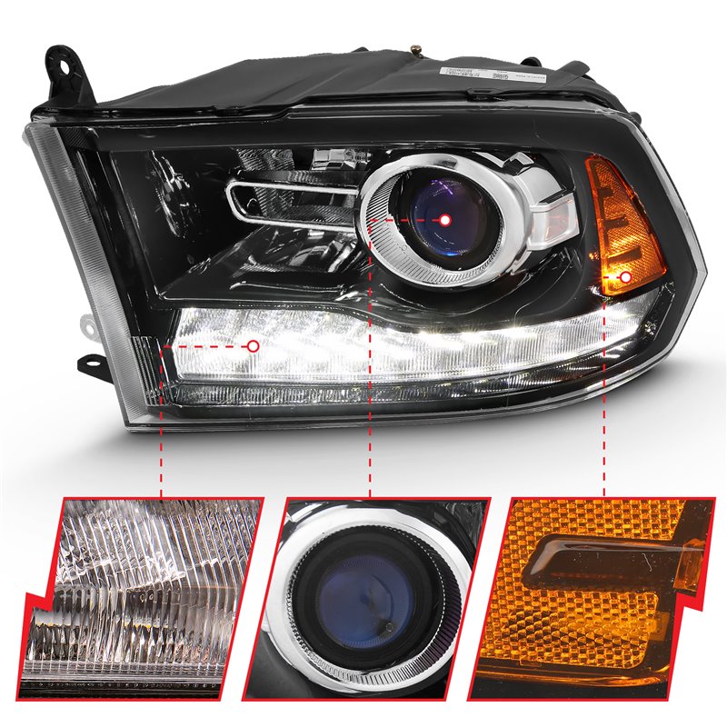 ANZO | Projector Headlight Set w/Halo - Ram 1500 / 2500 / 3500 2009-2018 Anzo USA Projector Headlight
