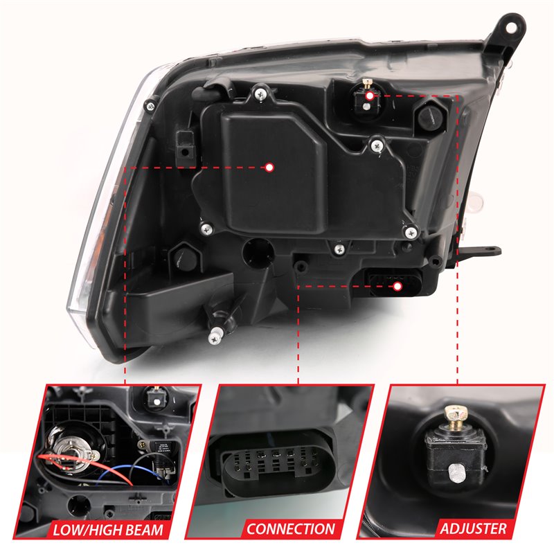 ANZO | Projector Headlight Set w/Halo - Ram 1500 / 2500 / 3500 2009-2018 Anzo USA Projector Headlight