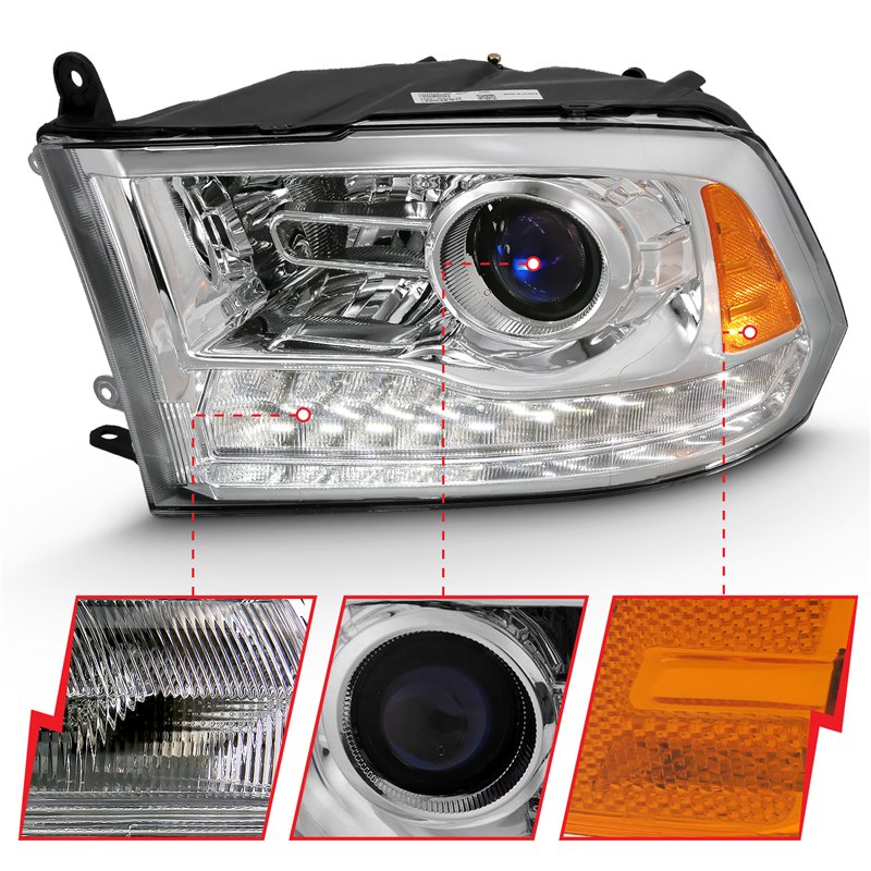 ANZO | Projector Headlight Set w/Halo - Ram 1500 / Classic / 2500 2009-2022 Anzo USA Projector Headlight