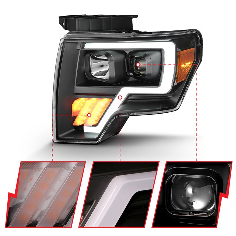 ANZO | Projector Headlight Set - F-150 2009-2014 Anzo USA Projector Headlight
