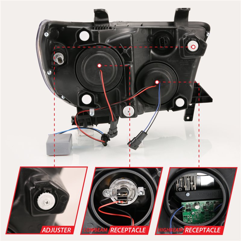 ANZO | Projector Headlight Set - Sequoia / Tundra 2007-2016 Anzo USA Projector Headlight