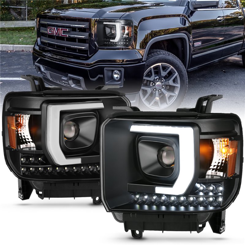 ANZO | Projector Headlight Set - Sierra 2500 HD / Sierra 3500 HD 6.0L / 6.6L 2014-2016 Anzo USA Projector Headlight