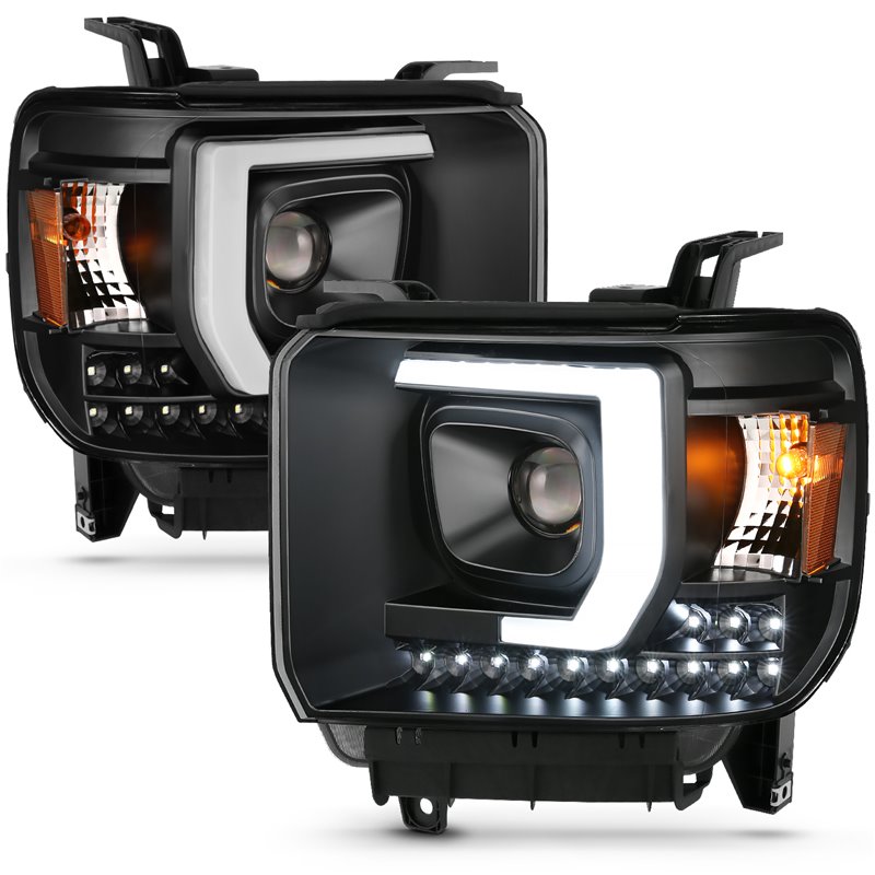 ANZO | Projector Headlight Set - Sierra 2500 HD / Sierra 3500 HD 6.0L / 6.6L 2014-2016 Anzo USA Projector Headlight