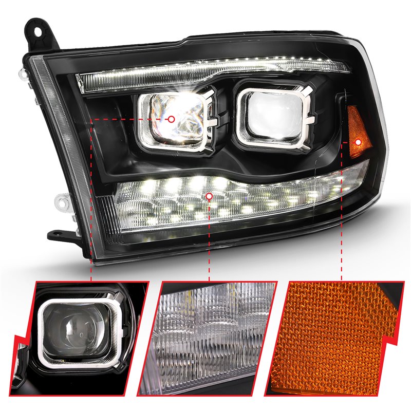 ANZO | LED Projector Headlight - Ram 1500 / 2500 / 3500 2009-2018 Anzo USA Projector Headlight