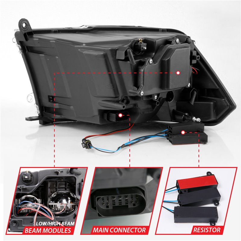 ANZO | LED Projector Headlight - Ram 1500 / 2500 / 3500 2009-2018 Anzo USA Projector Headlight