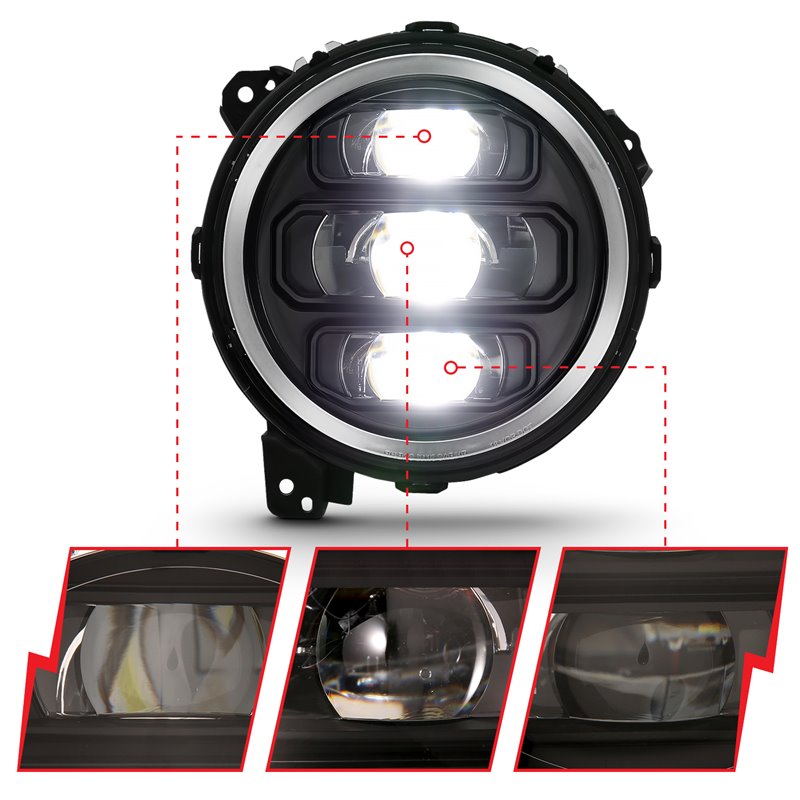 ANZO | LED Projector Headlight - Wrangler (JL) 2018-2022 Anzo USA Projector Headlight