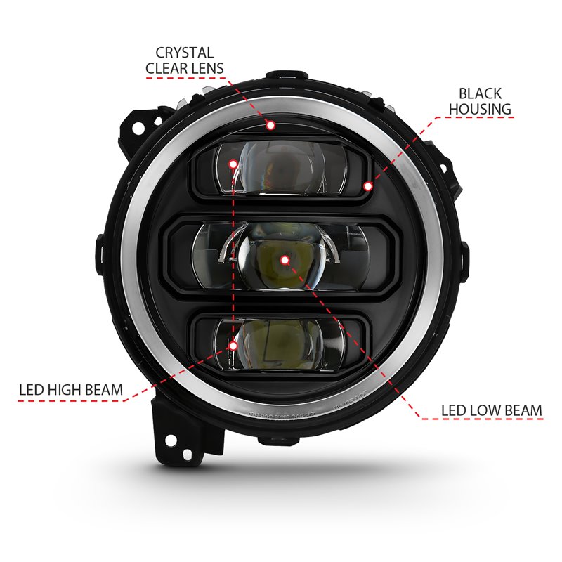 ANZO | LED Projector Headlight - Wrangler (JL) 2018-2022 Anzo USA Projector Headlight
