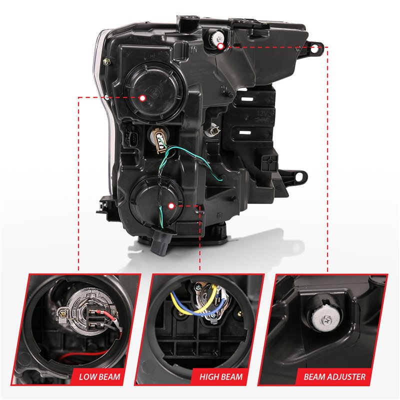 ANZO | Projector Headlight Set w/Halo - F-150 2018-2019 Anzo USA Projector Headlight