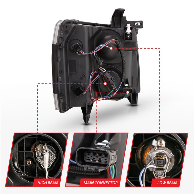 ANZO | Projector Headlight Set - Silverado 1500 / Silverado 2500 HD / Silverado 3500 HD 2007-2013 Anzo USA Projector Headlight
