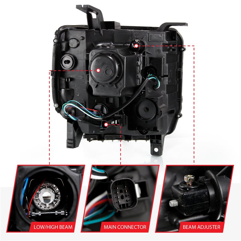 ANZO | Projector Headlight Set - Sierra 1500 2016-2019 Anzo USA Projector Headlight