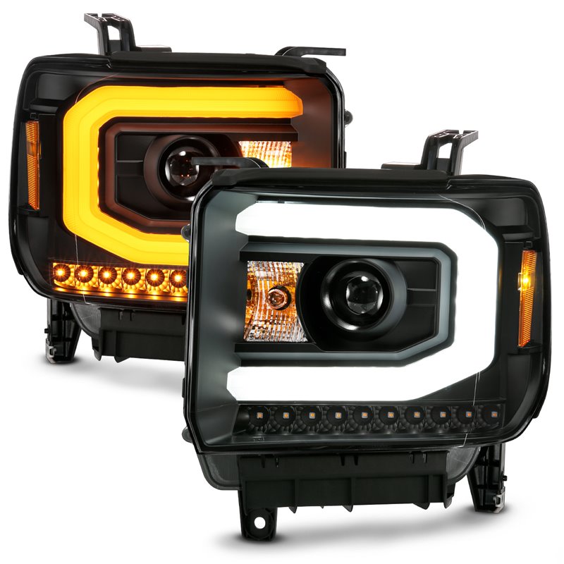 ANZO | Projector Headlight Set - Sierra 1500 / Sierra 2500 HD / Sierra 3500 HD 2014-2016 Anzo USA Projector Headlight