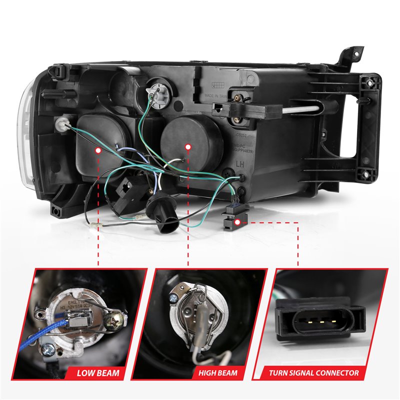 ANZO | Projector Headlight Set w/Halo - Ram 1500 / 2500 / 3500 2005-2005 Anzo USA Projector Headlight