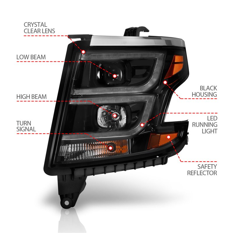 ANZO | Projector Headlight Set - Suburban / Tahoe 5.3L / 6.2L 2015-2020 Anzo USA Headlights